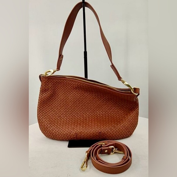 Italian Leather Convertible Crescent Handwoven Bag - Picture 6 of 6